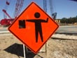 construction flagger sign - powerpoint graphics