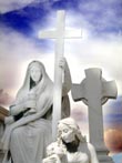 cross and statue - powerpoint graphics