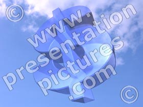dollar sign in the sky - powerpoint graphics