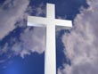 white cross with clouds - powerpoint graphics
