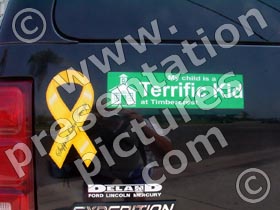 yellow ribbon on car - powerpoint graphics